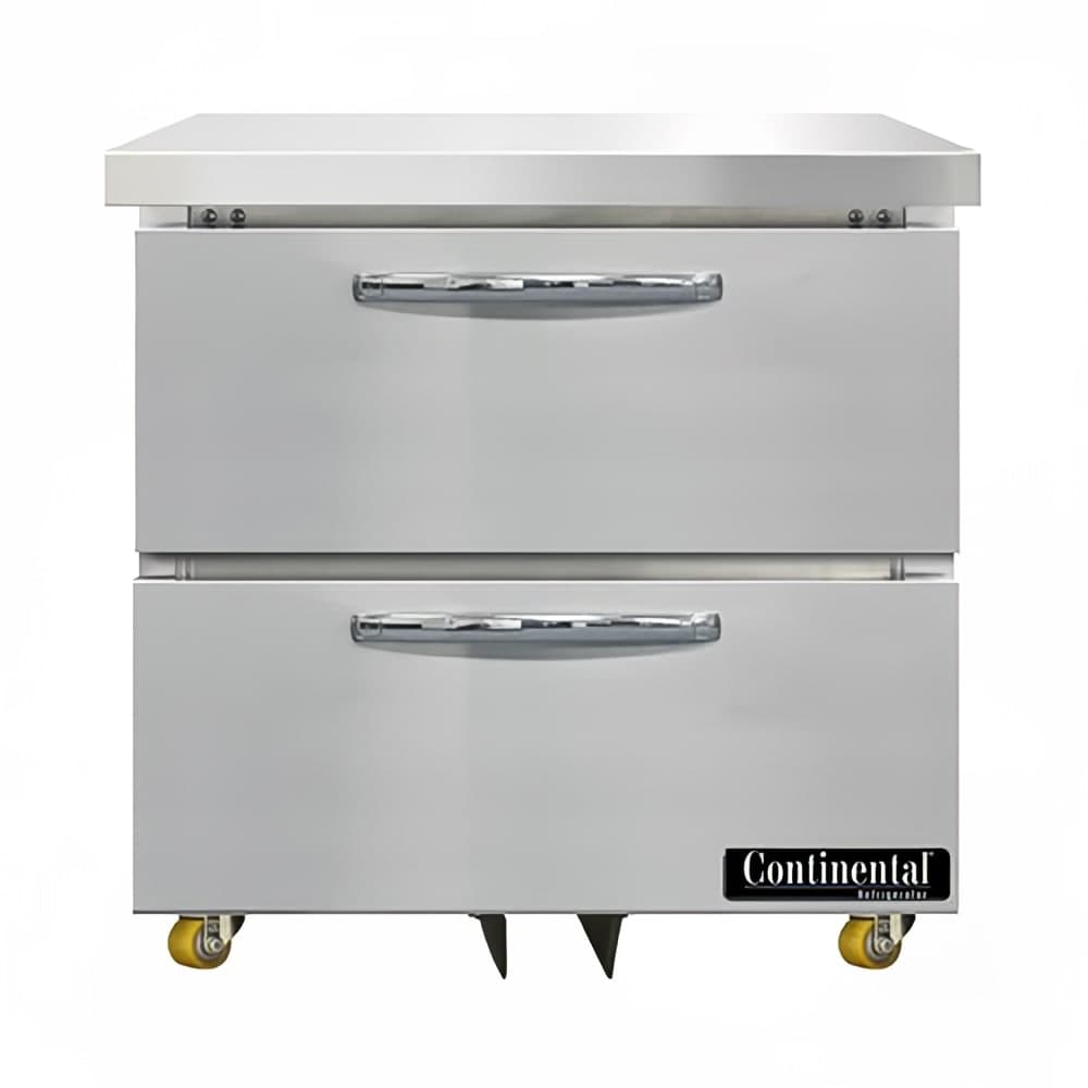 Continental D32N-U-D 32" W Undercounter Refrigerator w/ (1) Section & (2) Drawers, 115v