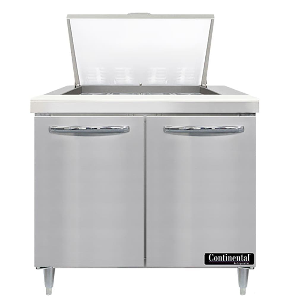 Continental D36N12M 36" Designer Line Sandwich/Salad Prep Table w/ Refrigerated Base, 115v