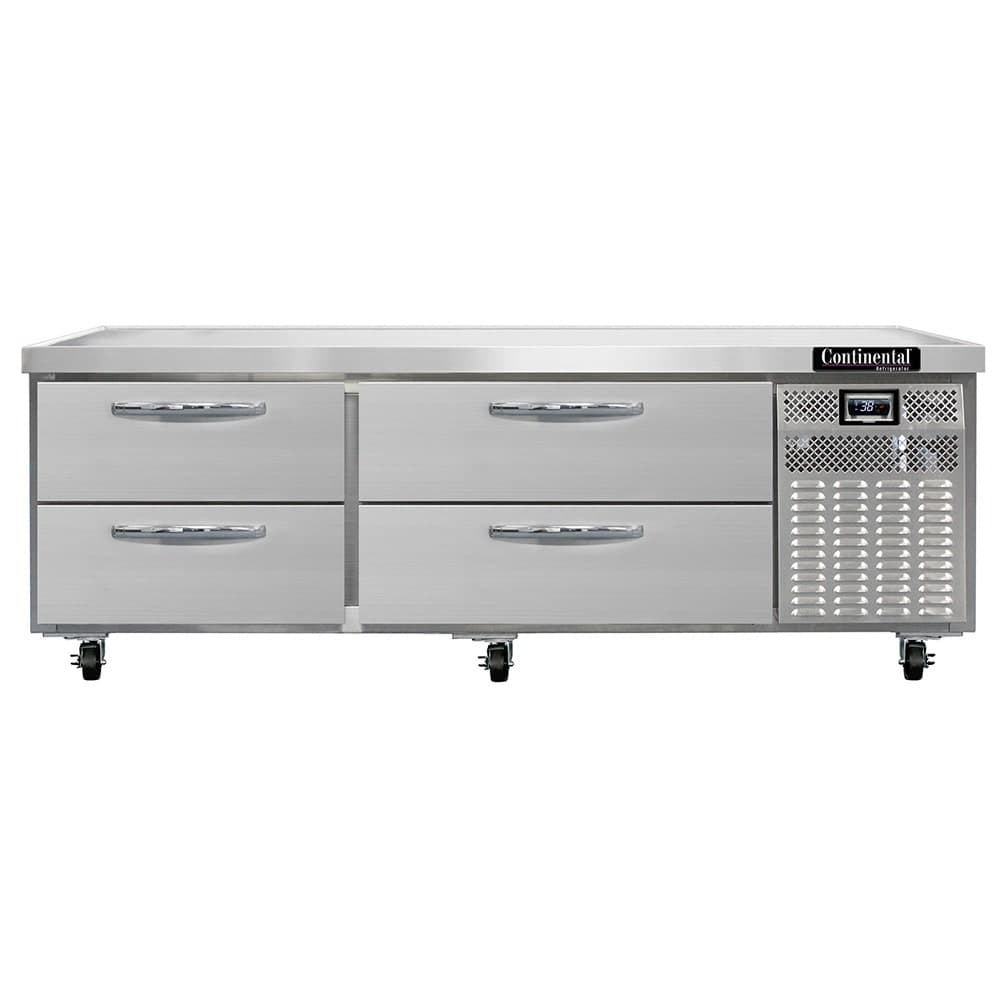 Continental D72GN 72" Chef Base w/ (4) Drawers - 115v
