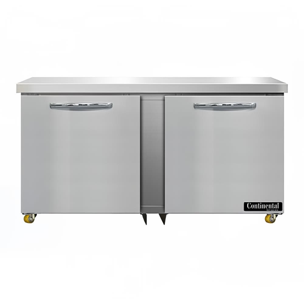 Continental DF60N-U 60" W Undercounter Freezer w/ (2) Sections & (2) Doors, 115v