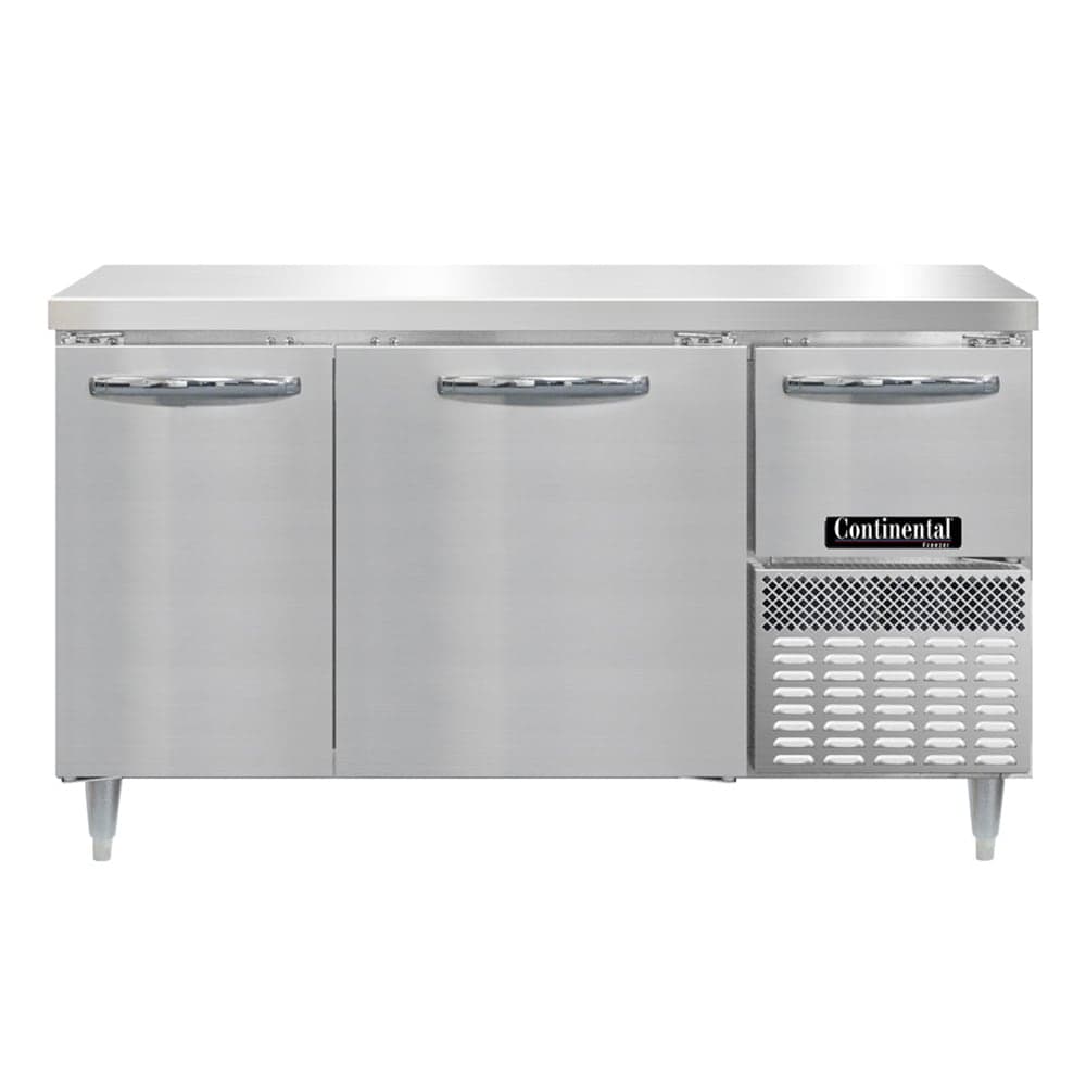 Continental DFA60NSS 60" W Worktop Freezer w/ (2) Sections & (2) Doors, 115v