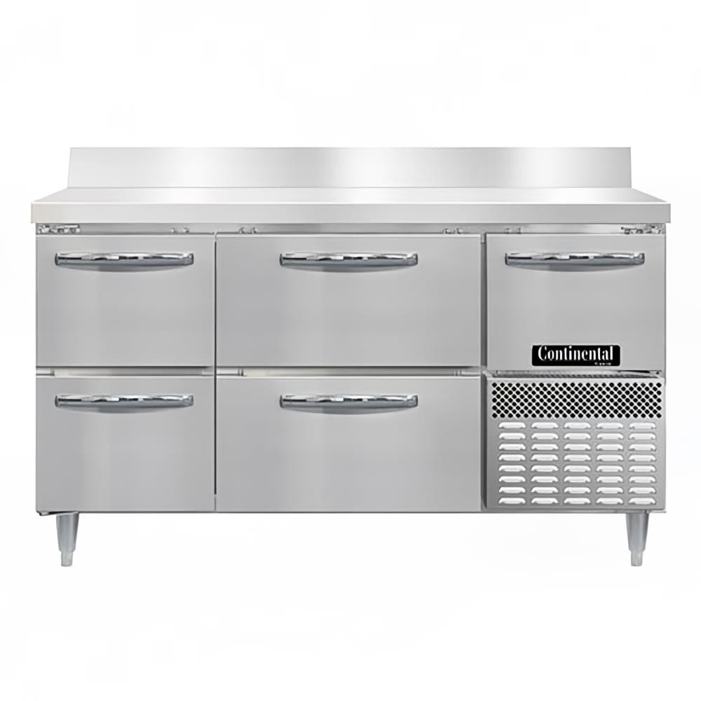 Continental DFA60NSSBSD 60" W Worktop Freezer w/ (2) Sections, (1) Door, (2) Drawers, 115v