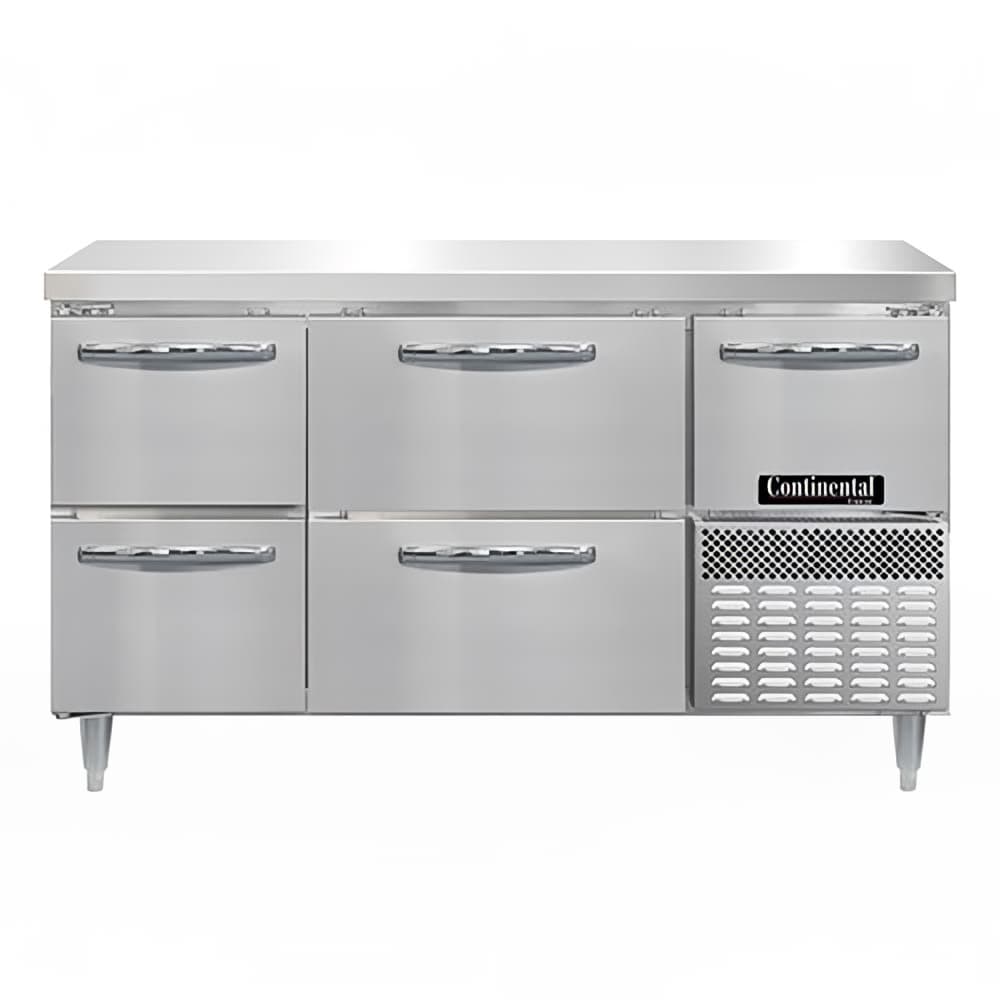 Continental DFA60NSS-D 60" W Worktop Freezer w/ (2) Sections, (1) Door, (2) Drawers, 115v