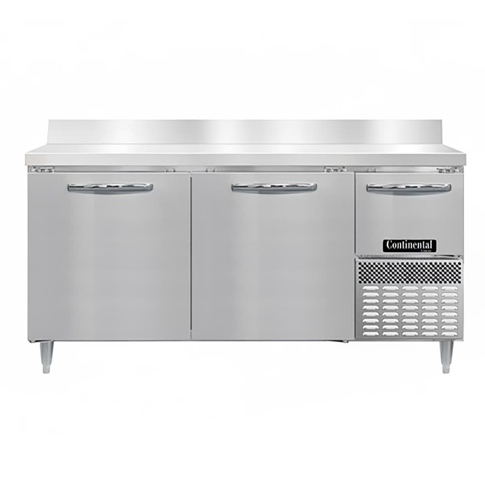 Continental DFA68NSSBS 68" W Worktop Freezer w/ (2) Sections & (2) Doors, 115v