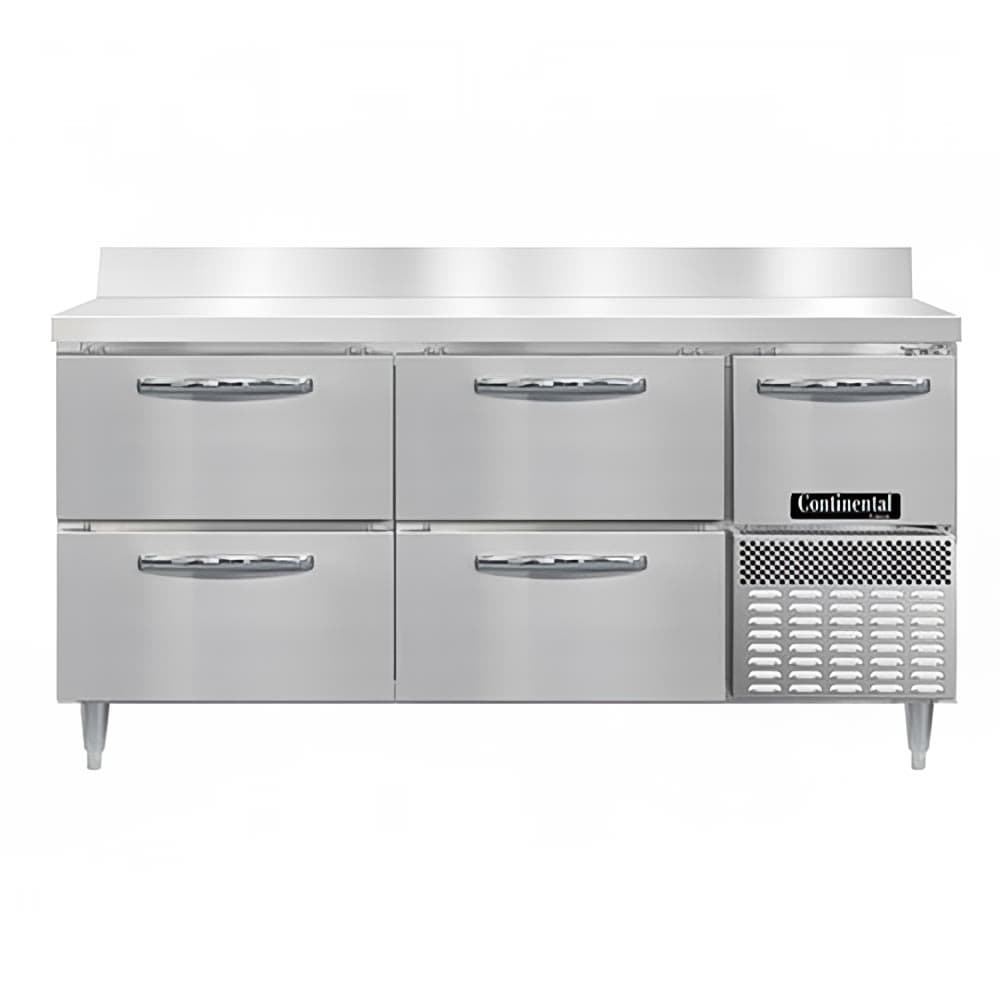 Continental DFA68NSSBSD 68" W Worktop Freezer w/ (2) Sections, (1) Door, (2) Drawers, 115v