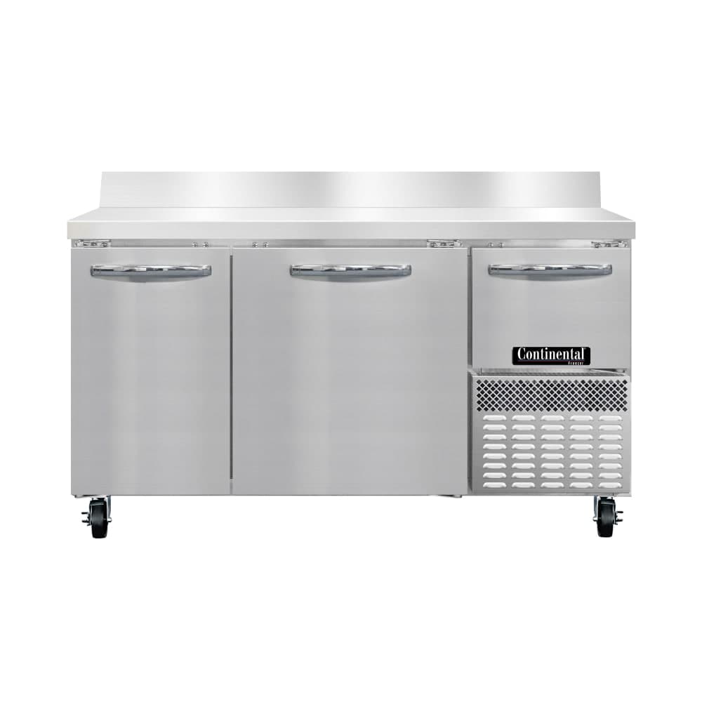 Continental FA60NBS 60" W Worktop Freezer w/ (3) Sections & (3) Doors, 115v