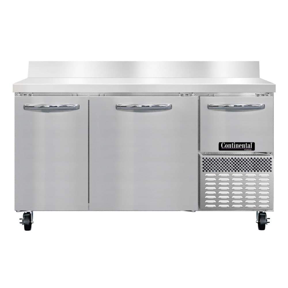 Continental FA60SNBS 60"W Worktop Freezer w/ (3) Sections & (3) Doors, 115v