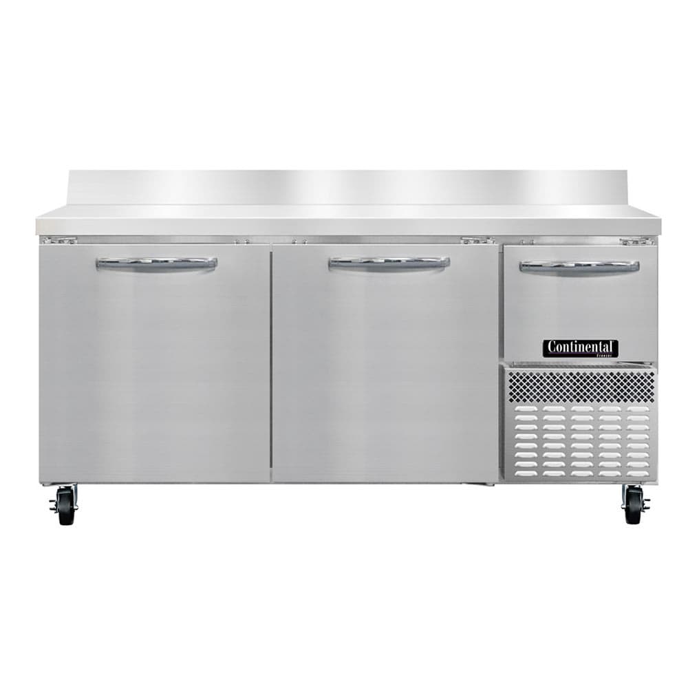 Continental FA68NBS 68" W Worktop Freezer w/ (3) Sections & (3) Doors, 115v