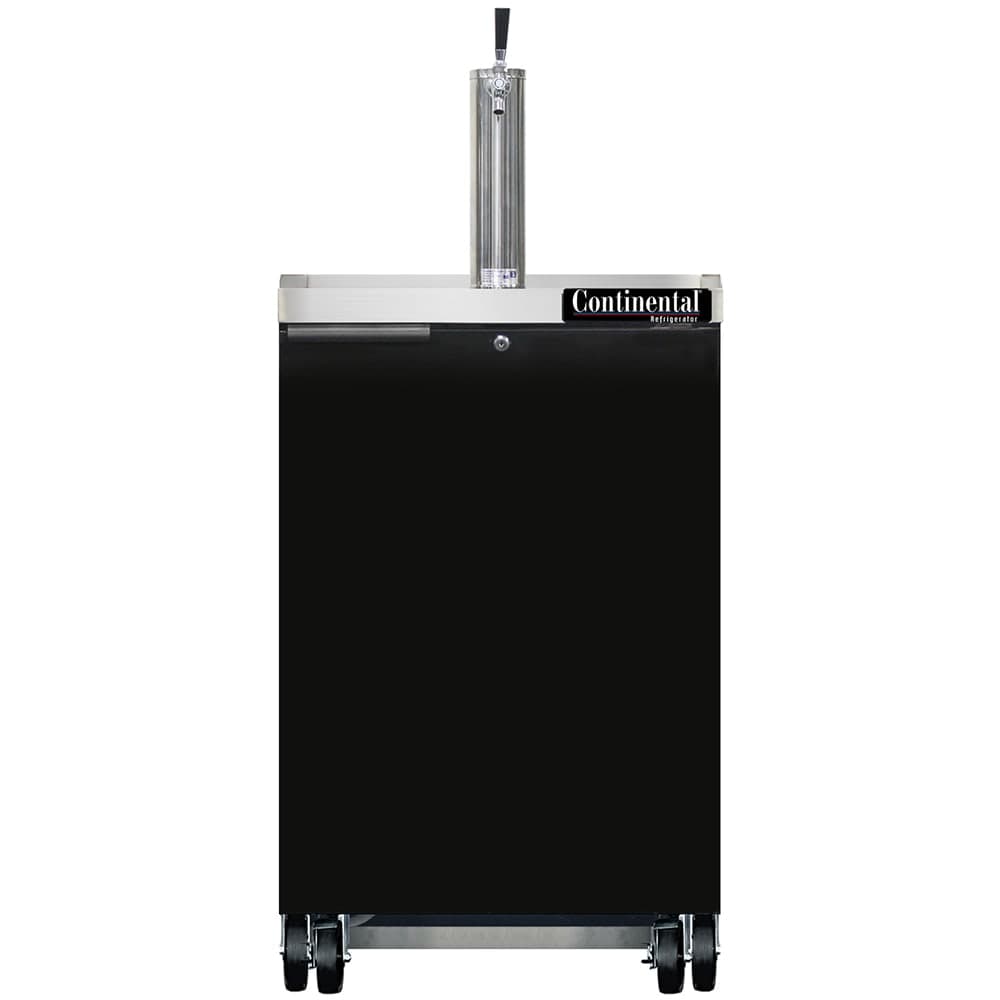 Continental KC24N 24" Kegerator Beer Dispenser w/ (1) Keg Capacity - (1) Column, Black, 115v