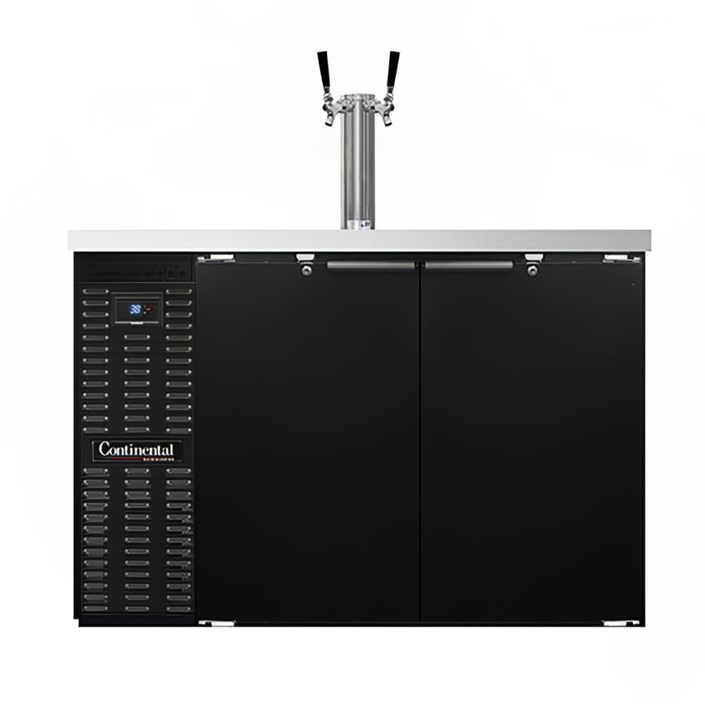 Continental KC50SN 50" Kegerator Beer Dispenser w/ (2) Keg Capacity - (1) Column, Black, 115v