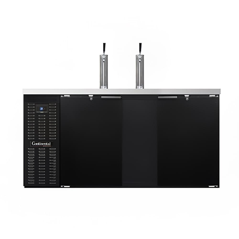 Continental KC69SN 69" Kegerator Beer Dispenser w/ (3) Keg Capacity - (2) Column, Black, 115v