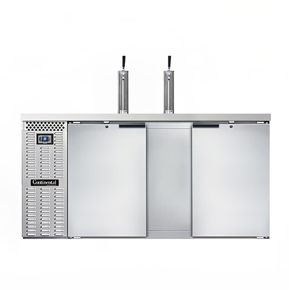 Continental KC69SNSS 69" Kegerator Beer Dispenser w/ (3) Keg Capacity - (2) Column, Stainless, 115v