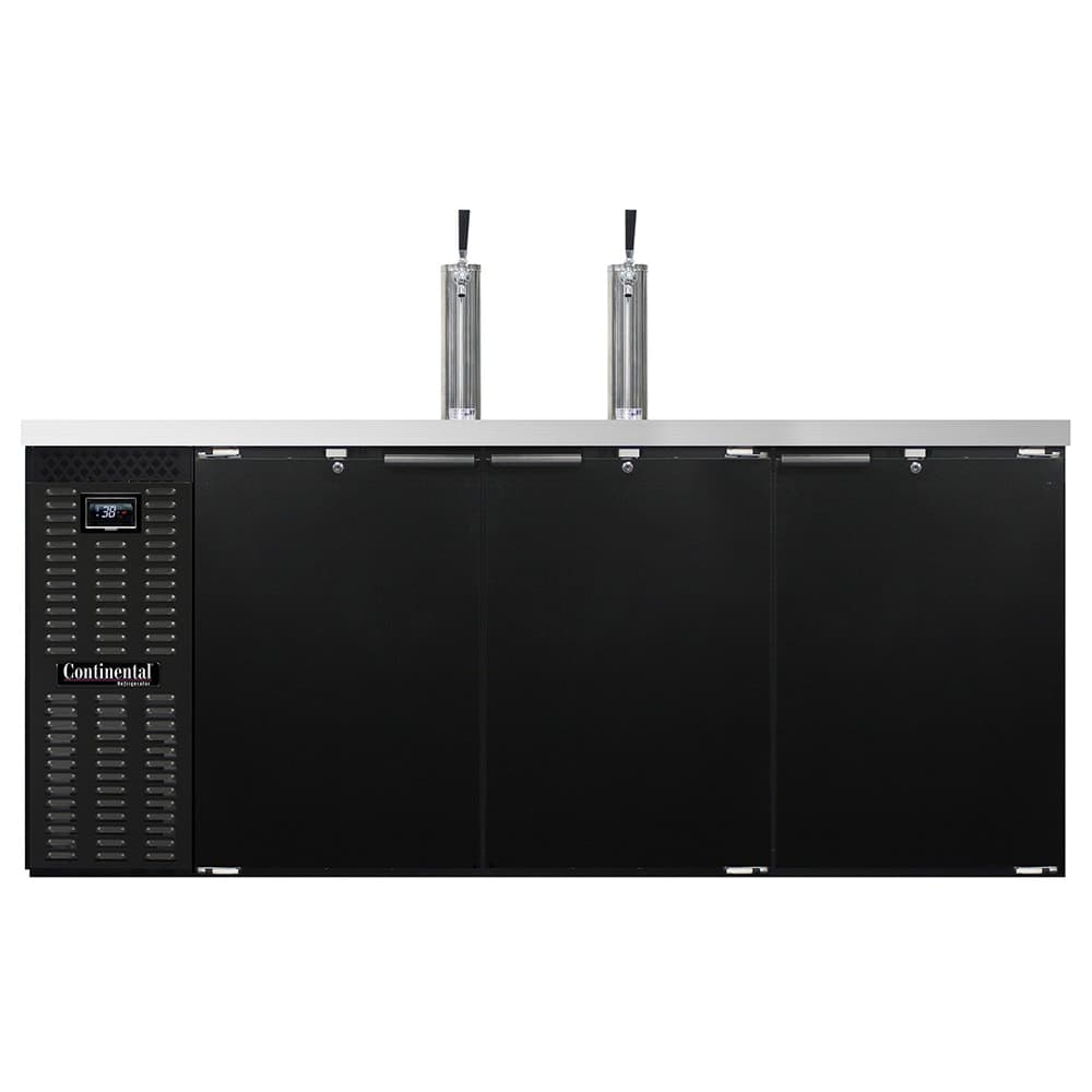 Continental KC79N 79" Kegerator Beer Dispenser w/ (4) Keg Capacity - (2) Columns, Black, 115v