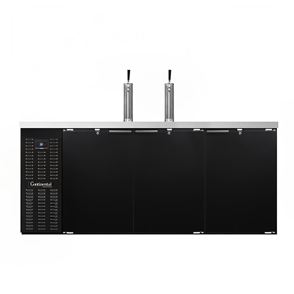 Continental KC79SN 79" Kegerator Beer Dispenser w/ (3) Keg Capacity - (2) Column, Black, 115v