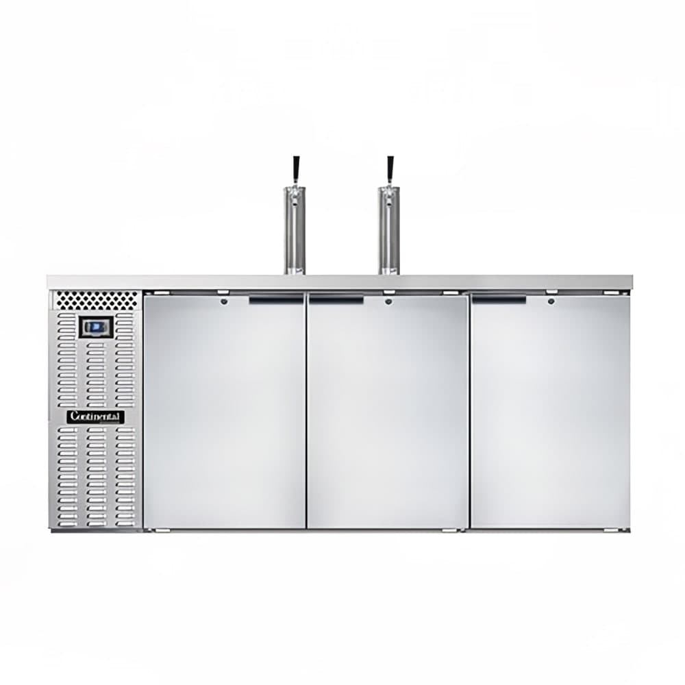 Continental KC79SNSS 79" Kegerator Beer Dispenser w/ (3) Keg Capacity - (2) Column, Stainless, 115v