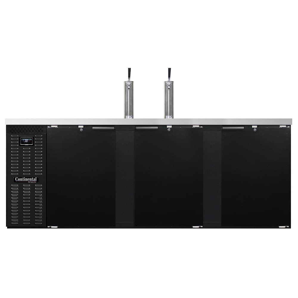 Continental KC90N 90" Kegerator Beer Dispenser w/ (5) Keg Capacity - (2) Columns, Black, 115v