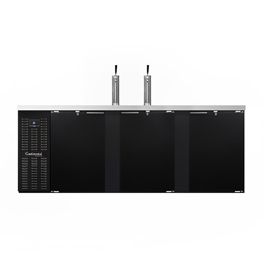 Continental KC90SN 90" Kegerator Beer Dispenser w/ (4) Keg Capacity - (2) Column, Black, 115v