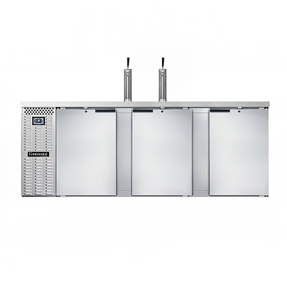 Continental KC90SNSS 90" Kegerator Beer Dispenser w/ (4) Keg Capacity - (2) Column, Stainless, 115v