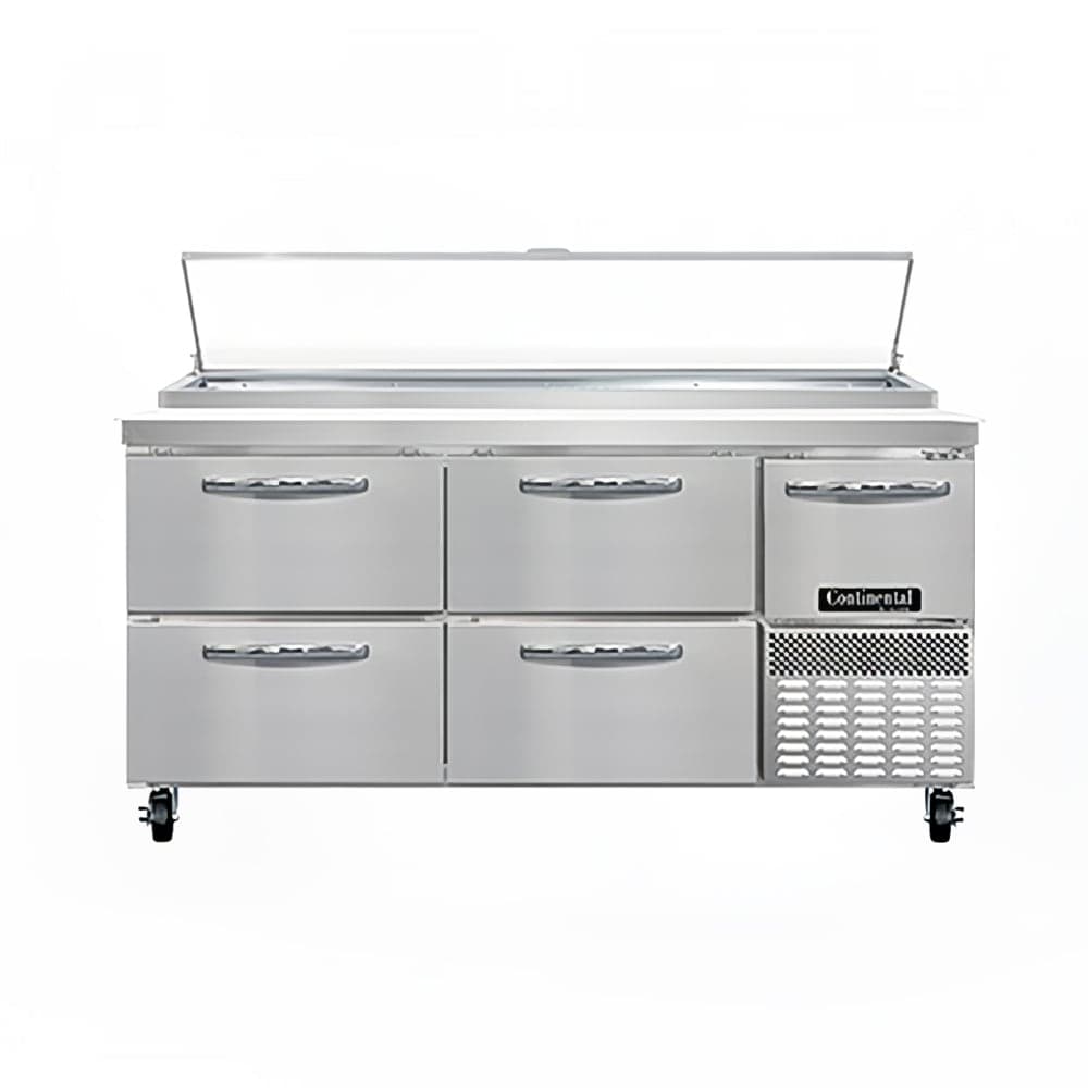 Continental PA68N-D 68" Pizza Prep Table w/ Refrigerated Base, 115v