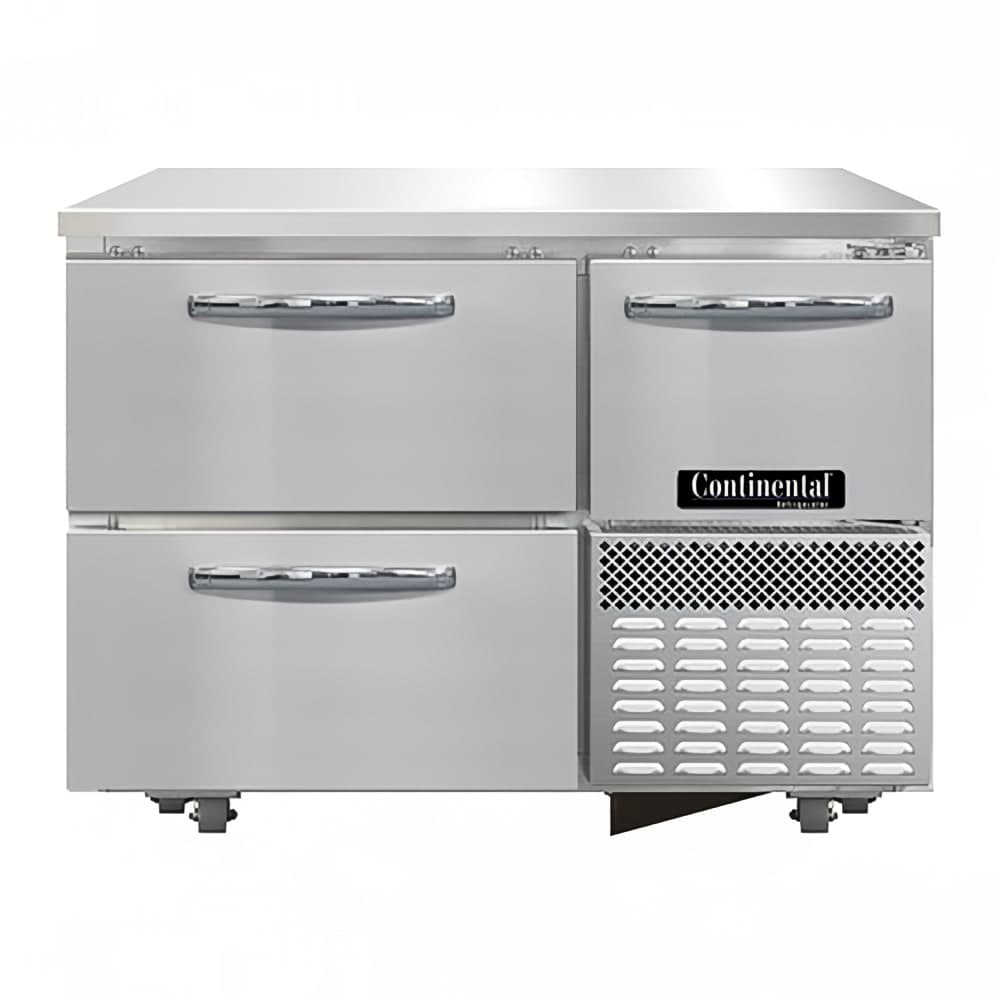 Continental RA43N-U-D 43" W Undercounter Refrigerator w/ (2) Sections, (1) Door, (2) Drawers, 115v