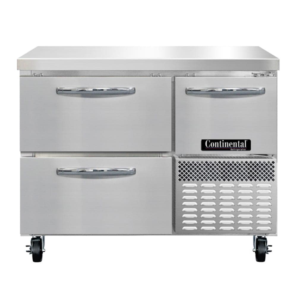 Continental RA43SN-D 43"W Worktop Refrigerator w/ (2) Sections, (1) Door, (2) Drawers, 115v
