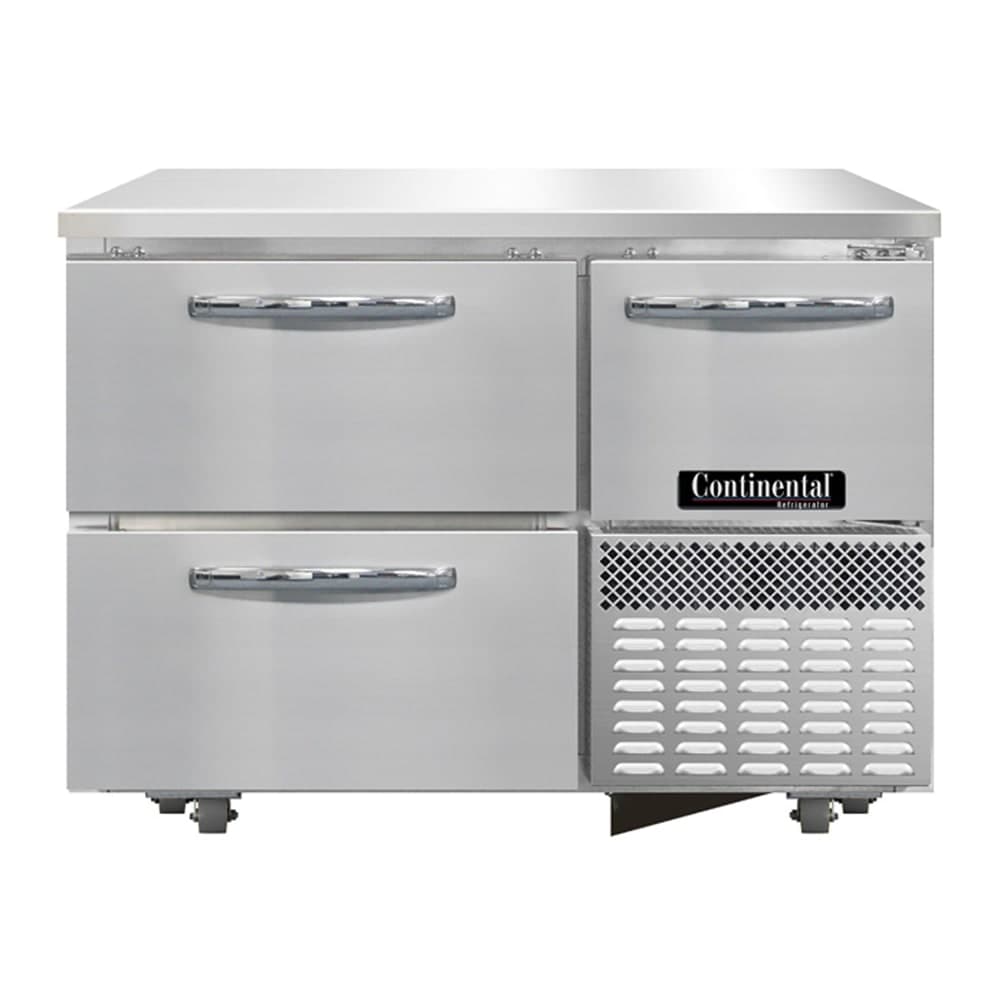Continental RA43SN-U-D 43"W Undercounter Refrigerator w/ (2) Sections, (1) Door, (2) Drawers, 115v