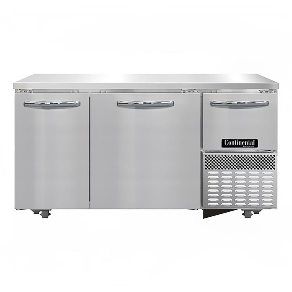 Continental RA60N-U 60" W Undercounter Refrigerator w/ (3) Sections & (3) Doors, 115v