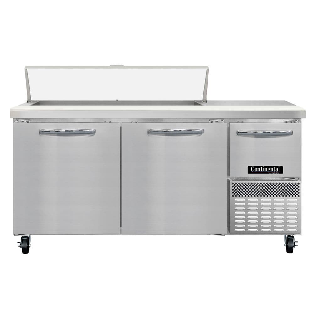 Continental RA68N12 68" Sandwich/Salad Prep Table w/ Refrigerated Base, 115v