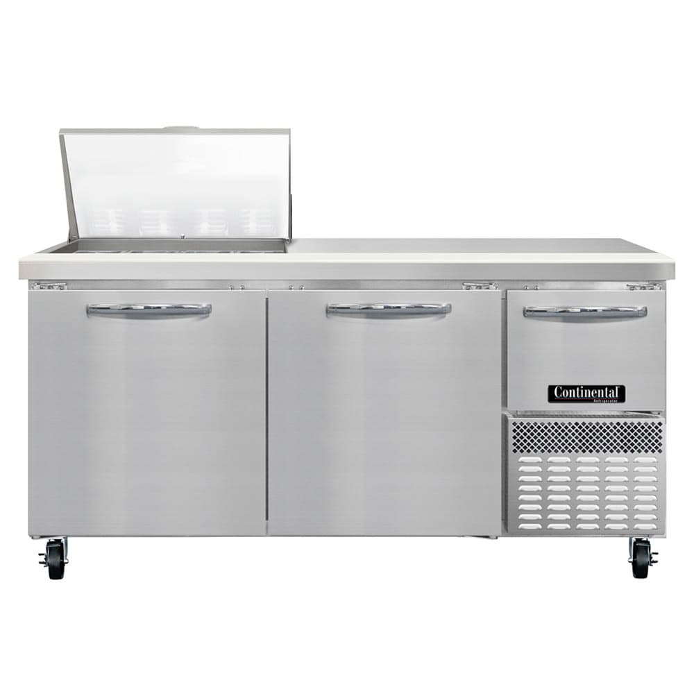Continental RA68N12M 68" Sandwich/Salad Prep Table w/ Refrigerated Base, 115v
