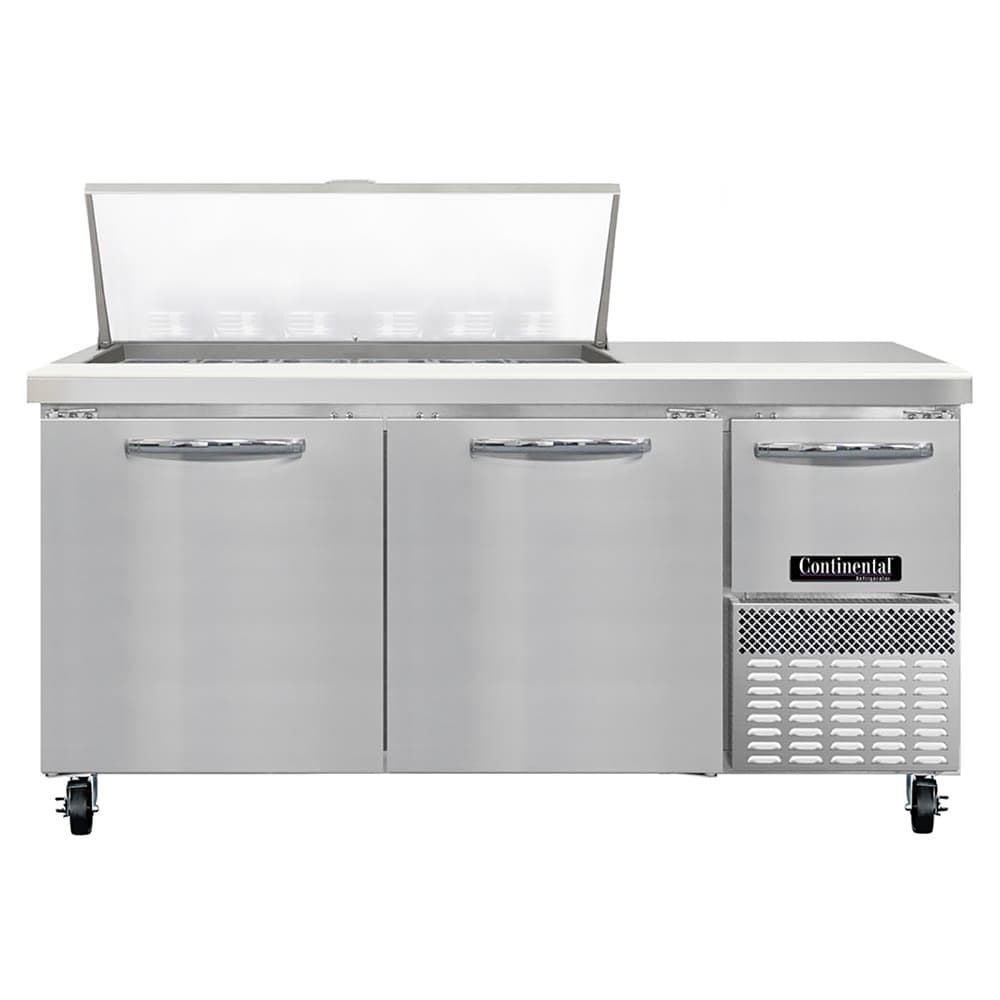 Continental RA68N18M 68" Sandwich/Salad Prep Table w/ Refrigerated Base, 115v
