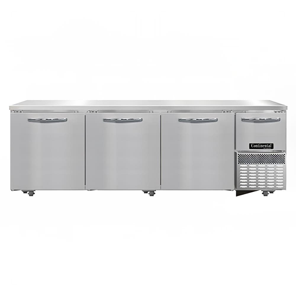 Continental RA93N-U 93" W Undercounter Refrigerator w/ (4) Sections & (4) Doors, 115v