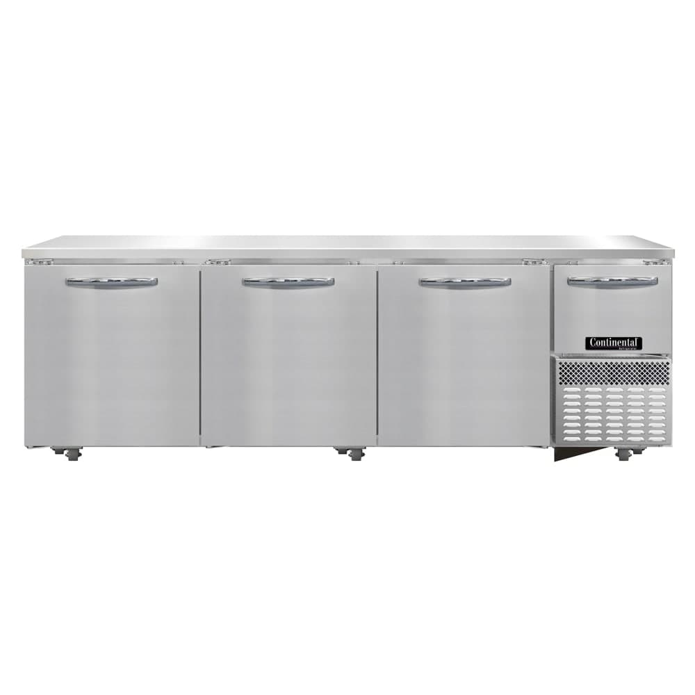Continental RA93SN-U 93"W Undercounter Refrigerator w/ (4) Sections & (4) Doors, 115v