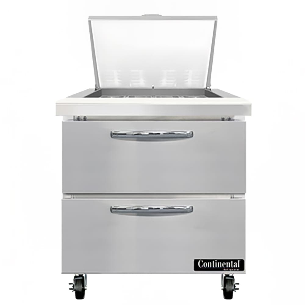 Continental SW32N12M-D 32" Sandwich/Salad Prep Table w/ Refrigerated Base, 115v