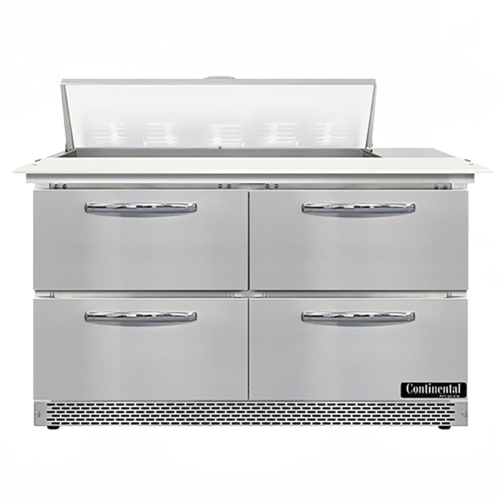 Continental SW48N10C-FB-D 48" Sandwich/Salad Prep Table w/ Refrigerated Base, 115v