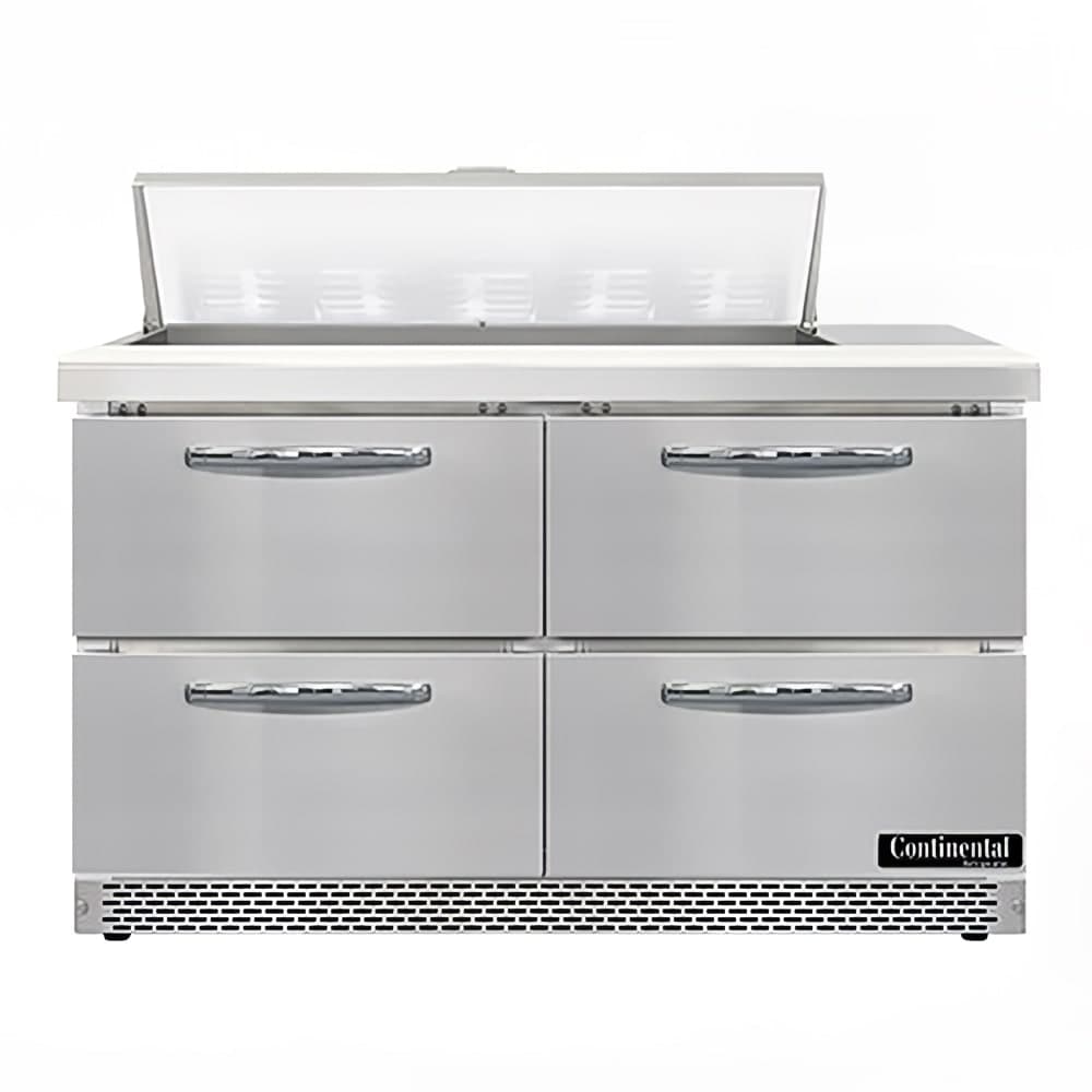 Continental SW48N10-FB-D 48" Sandwich/Salad Prep Table w/ Refrigerated Base, 115v