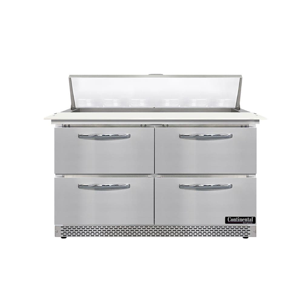 Continental SW48N12C-FB-D 48" Sandwich/Salad Prep Table w/ Refrigerated Base, 115v