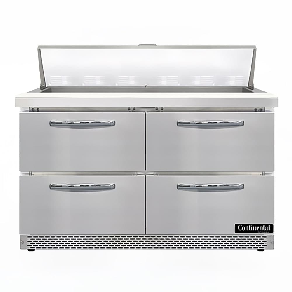 Continental SW48N12-FB-D 48" Sandwich/Salad Prep Table w/ Refrigerated Base, 115v