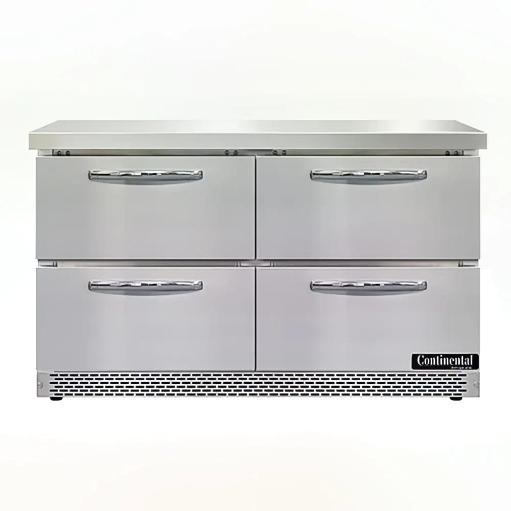 Continental SW48N-FB-D 48" Worktop Refrigerator w/ (2) Sections, 115v