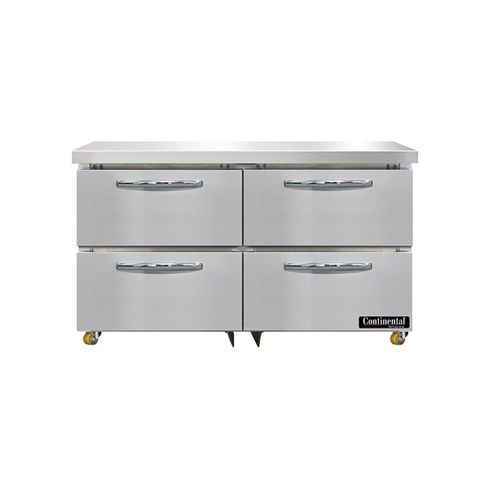 Continental SW48N-U-D 48" W Undercounter Refrigerator w/ (2) Sections & (4) Drawers, 115v