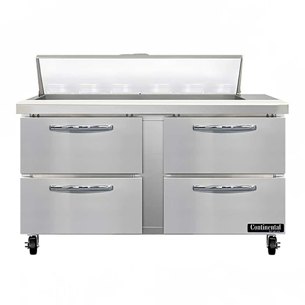Continental SW60N12-D 60" Sandwich/Salad Prep Table w/ Refrigerated Base, 115v