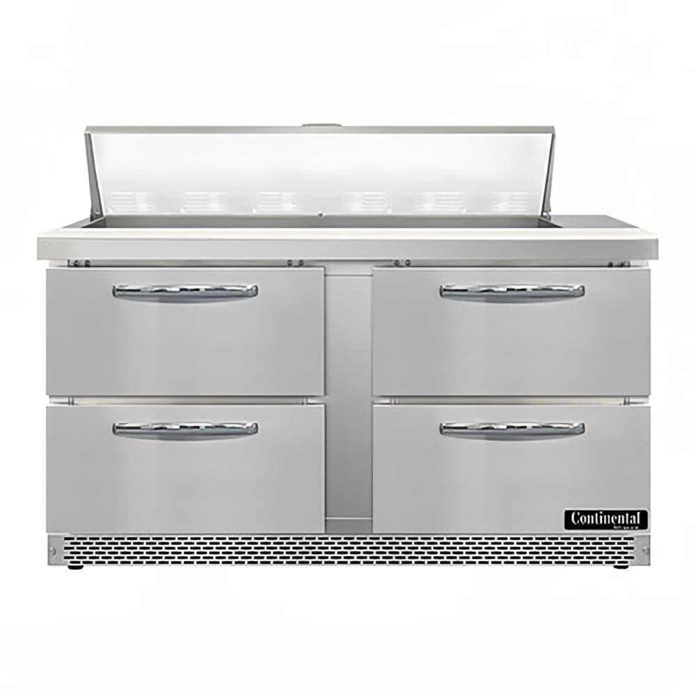 Continental SW60N12-FB-D 60" Sandwich/Salad Prep Table w/ Refrigerated Base, 115v