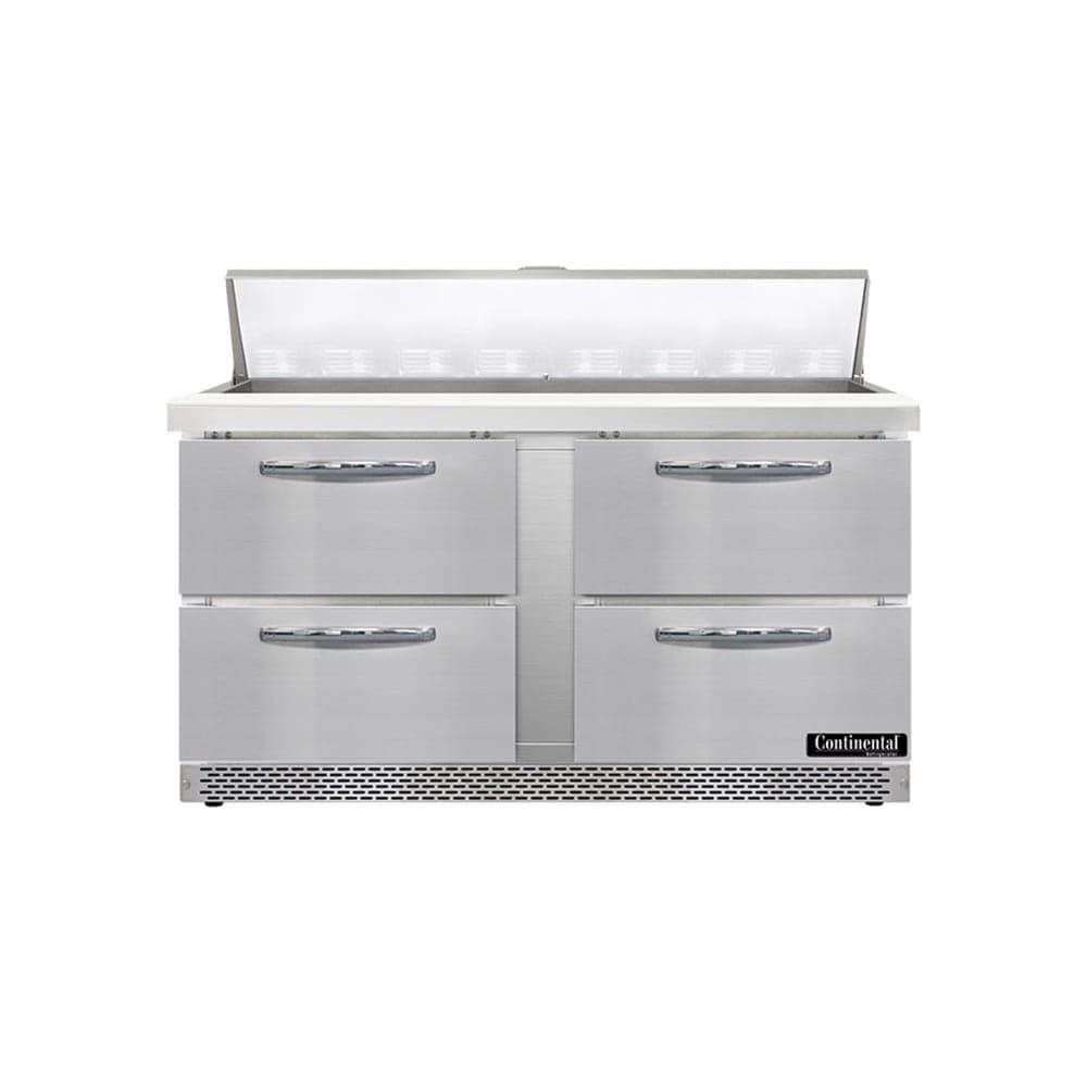Continental SW60N16-FB-D 60" Sandwich/Salad Prep Table w/ Refrigerated Base, 115v
