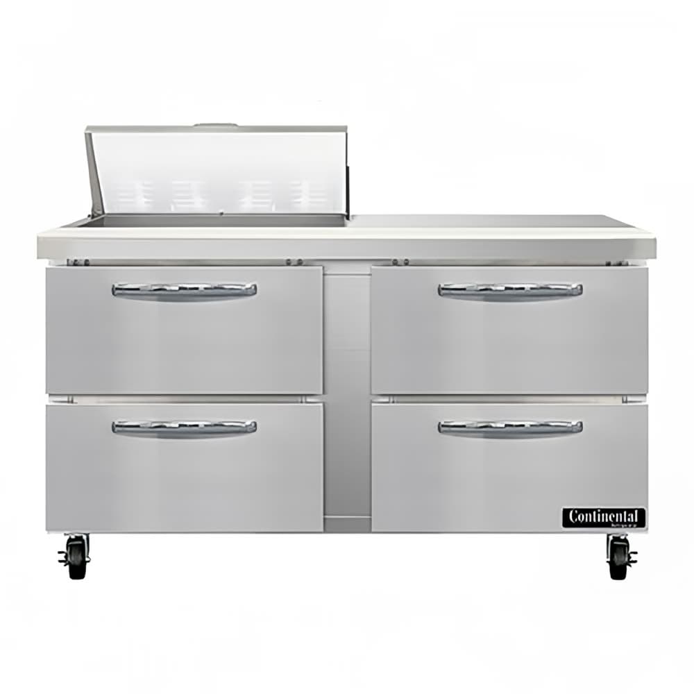 Continental SW60N8-D 60" Sandwich/Salad Prep Table w/ Refrigerated Base, 115v