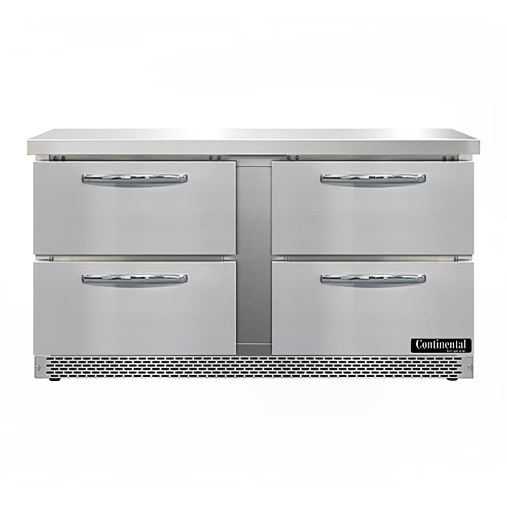 Continental SW60N-FB-D 60" Worktop Refrigerator w/ (2) Sections, 115v