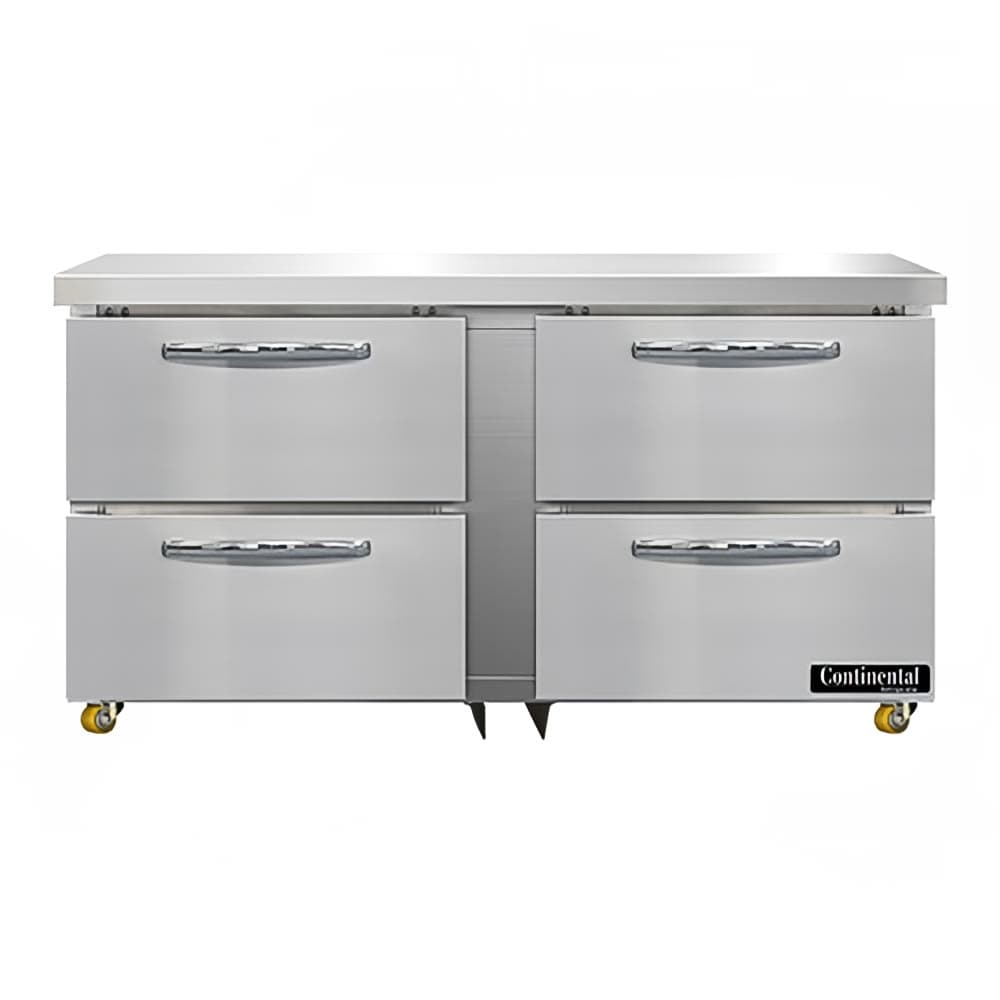 Continental SW60N-U-D 60" W Undercounter Refrigerator w/ (2) Sections & (4) Drawers, 115v