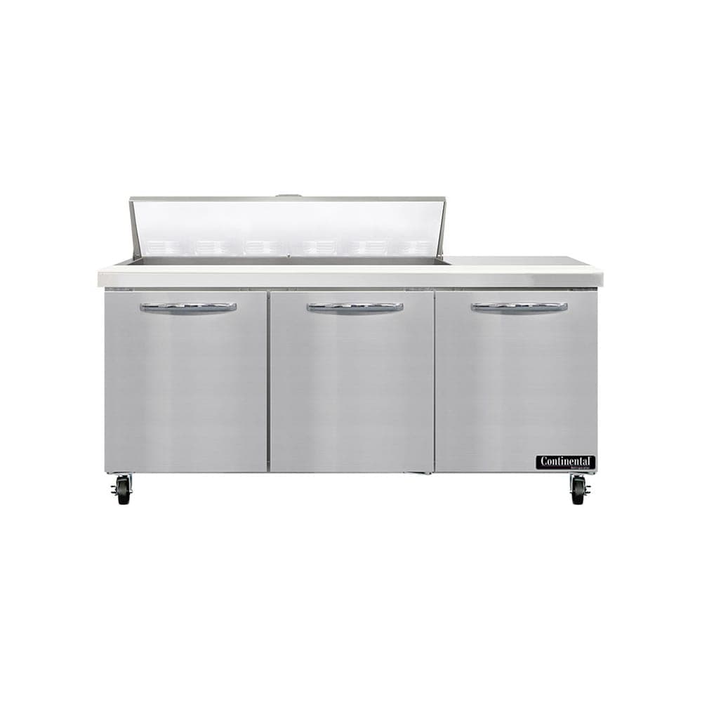 Continental SW72N12 72" Sandwich/Salad Prep Table w/ Refrigerated Base, 115v