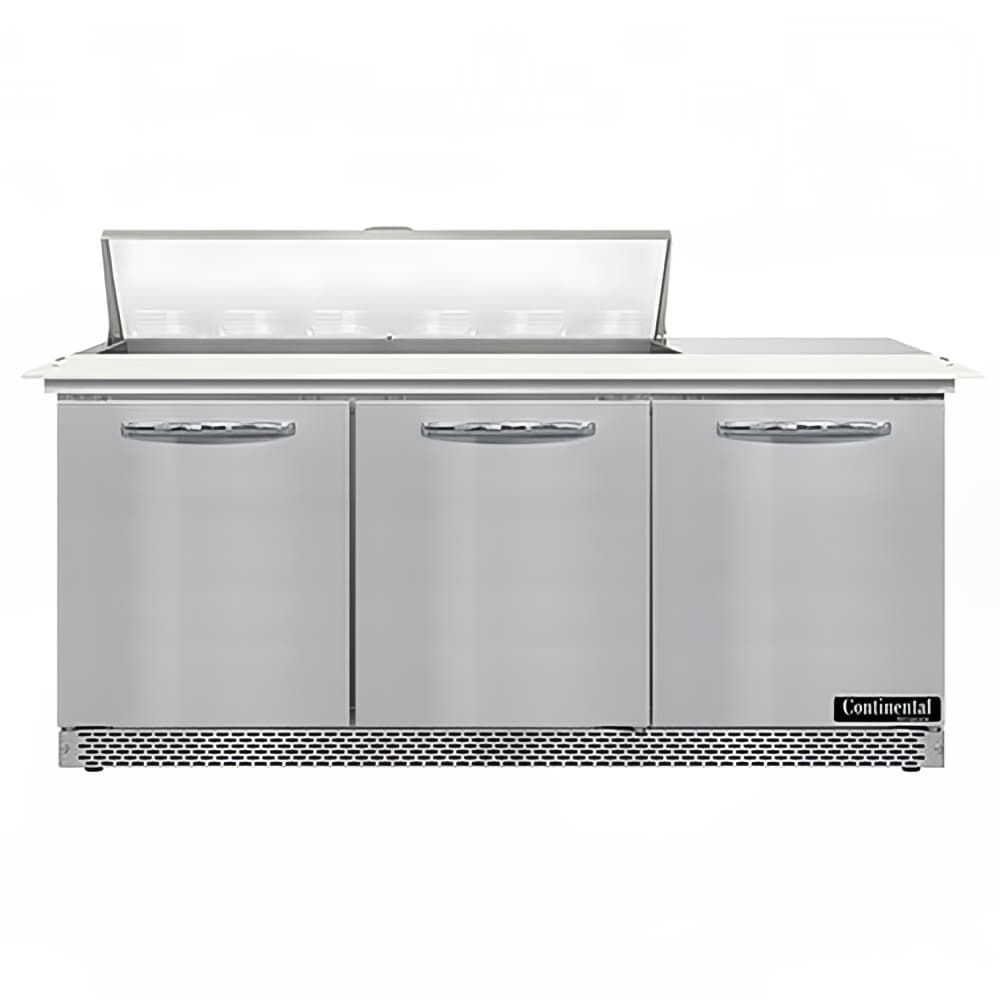 Continental SW72N12C-FB 72" Sandwich/Salad Prep Table w/ Refrigerated Base, 115v