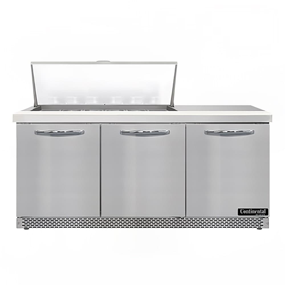 Continental SW72N18M-FB 72" Sandwich/Salad Prep Table w/ Refrigerated Base, 115v