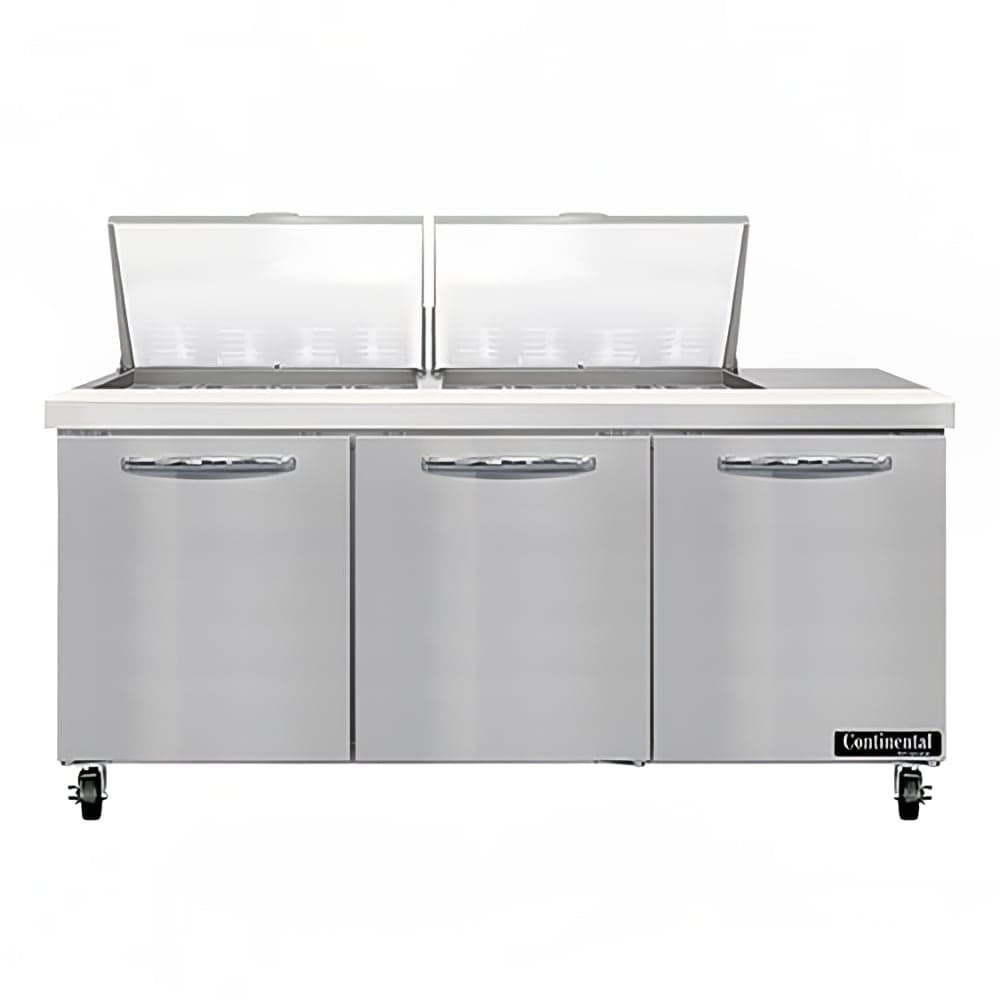 Continental SW72N24M 72" Sandwich/Salad Prep Table w/ Refrigerated Base, 115v