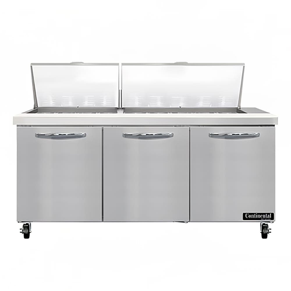 Continental SW72N27M 72" Sandwich/Salad Prep Table w/ Refrigerated Base, 115v